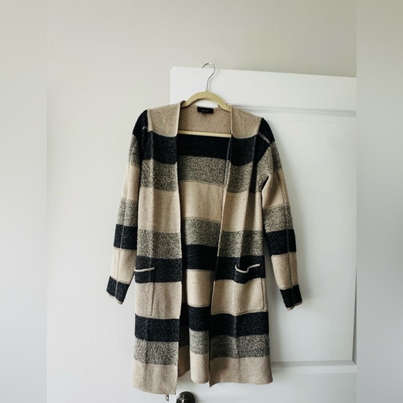 Alyx Sweaters - Alyx Beige and Black Striped Cardigan